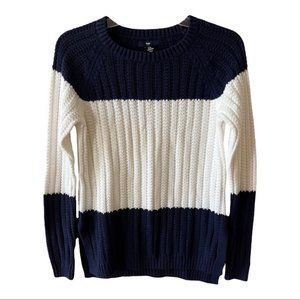 Gap Womens Knit Sweater White Blue Size XS